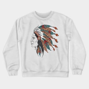 Man in the Native American Indian chief Crewneck Sweatshirt